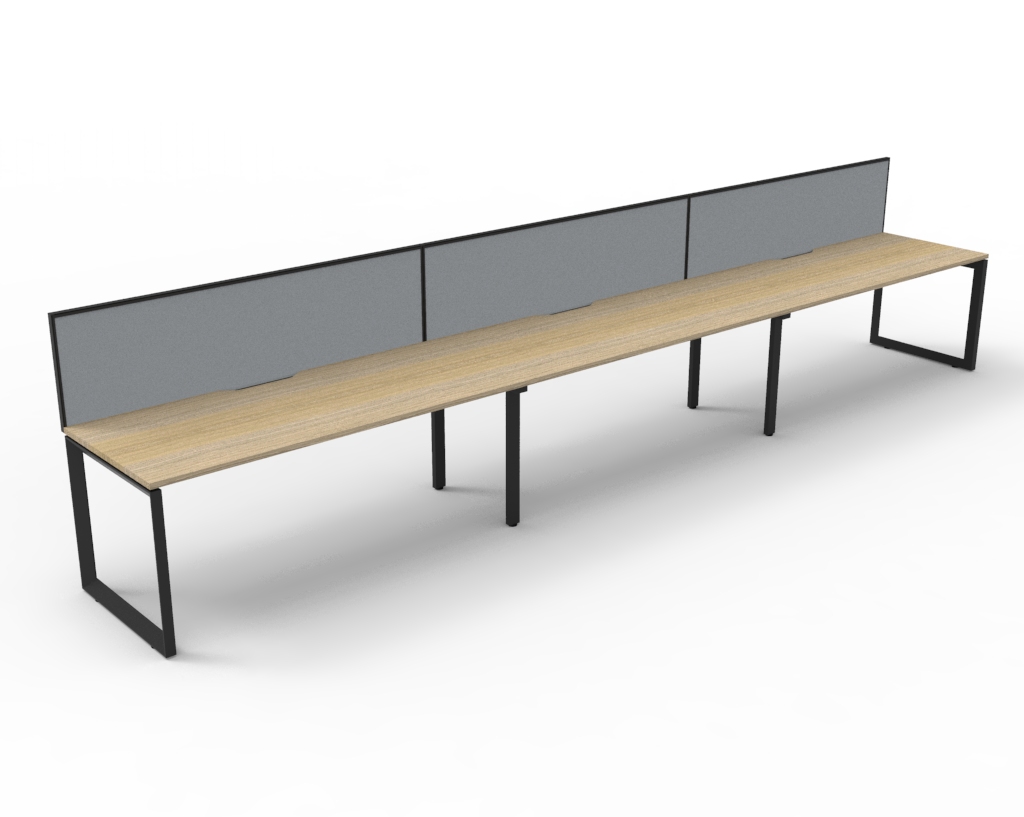 Loop 3 Person Single Sided Workstation - With Screen